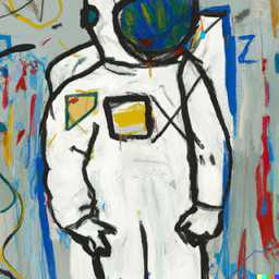 an astronaut, painting by Jean-Michel Basquiat generated by DALL·E 2